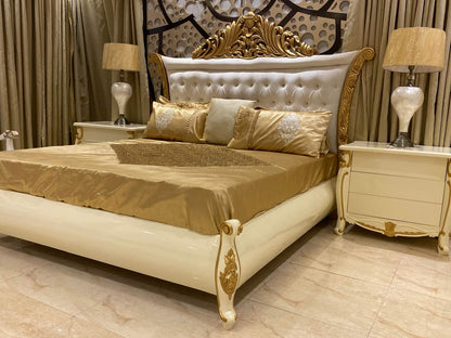 Elegant Modern Bedroom Set with Gold Accents