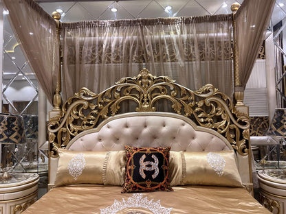 Luxurious Ornate Canopy Bed Set