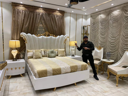 Luxurious Modern Bed Set with Elegant Seating