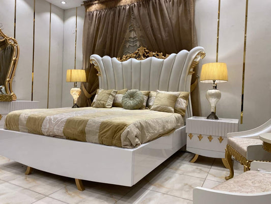 Luxurious Modern Bed Set with Elegant Seating