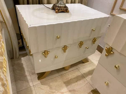 Luxurious Modern Bedroom Set with Gold Accents