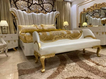 Luxurious Modern Bedroom Set with Gold Accents