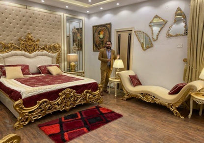 Luxurious Gold Leaf Bedroom Set