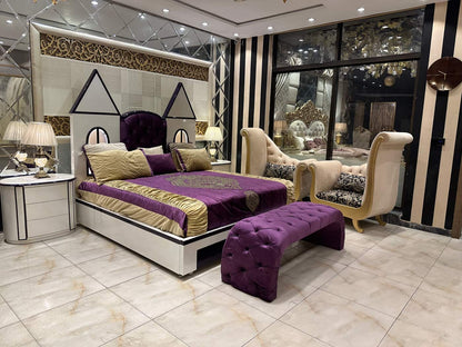 Luxurious Purple Velvet Bedroom Set