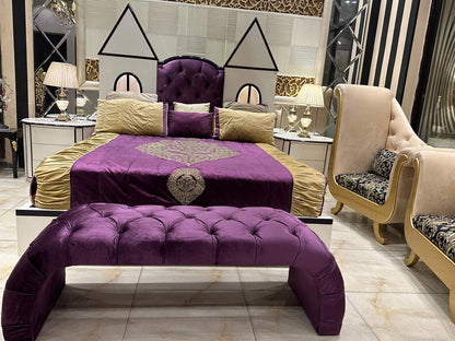 Luxurious Purple Velvet Bedroom Set