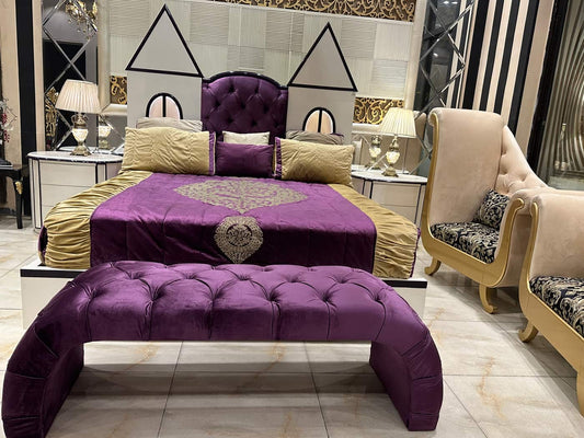 Luxurious Purple Velvet Bedroom Set