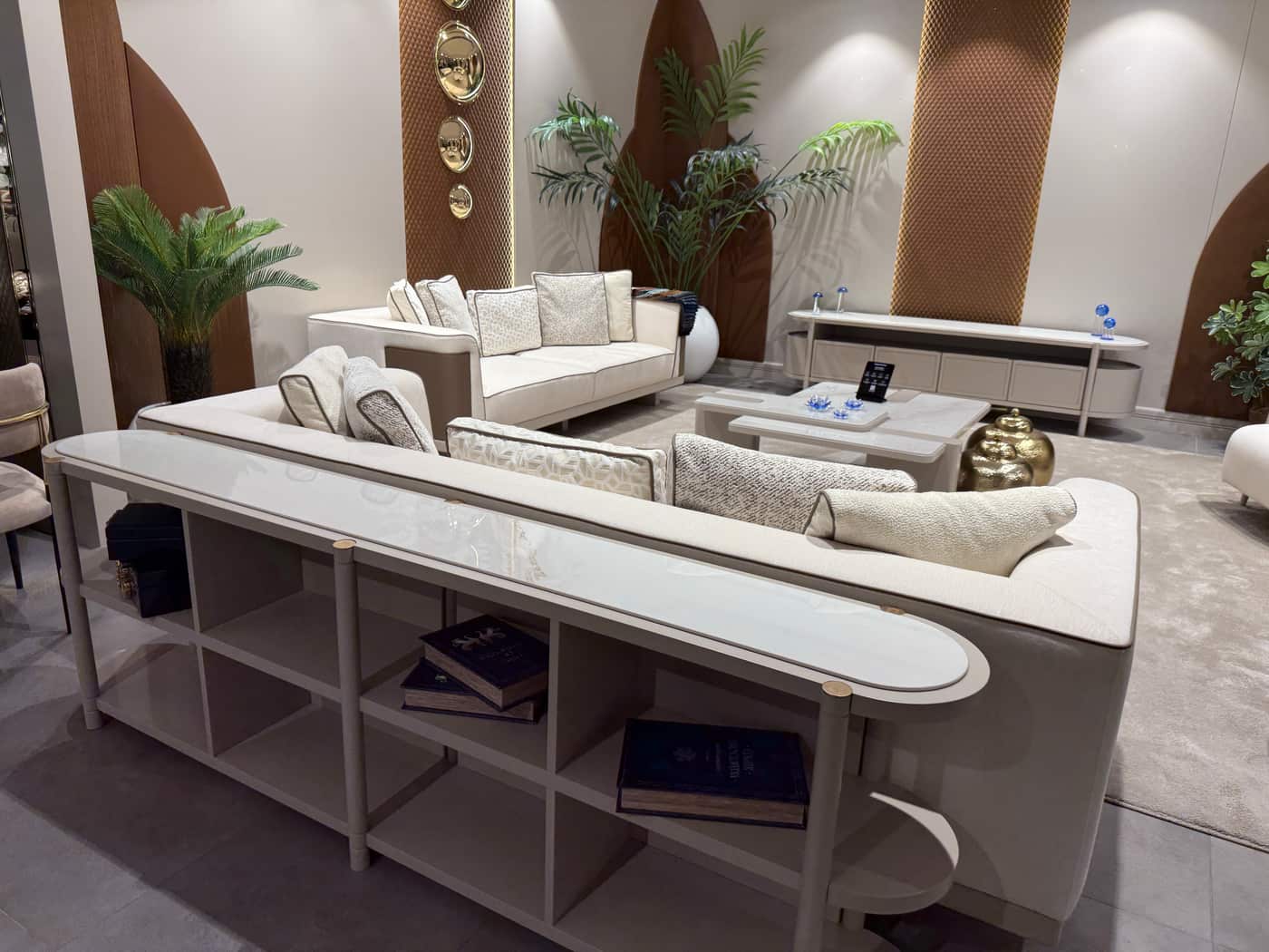 Modern Chic Sofa with Integrated Console