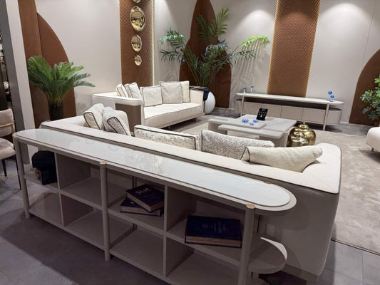 Modern Chic Sofa with Integrated Console