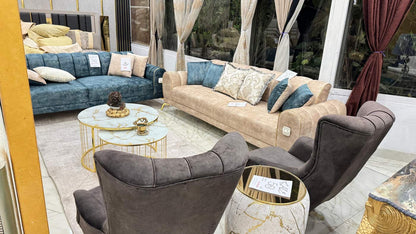 Elegant Sofa Set with Accent Chairs