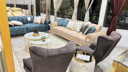 Elegant Sofa Set with Accent Chairs