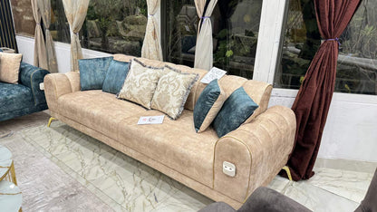 Elegant Sofa Set with Accent Chairs