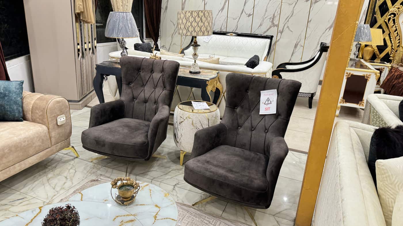 Elegant Sofa Set with Accent Chairs
