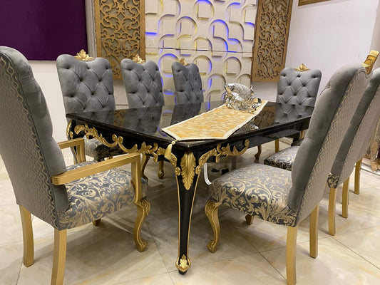 Elegant Luxury Dining Set with Upholstered Chairs
