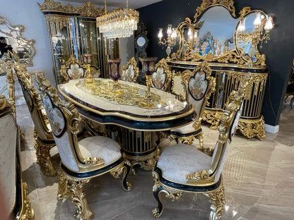 Luxury Gold and Black Dining Set
