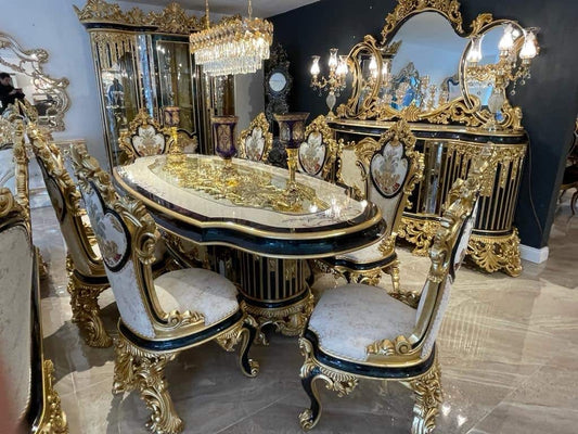 Luxury Gold and Black Dining Set