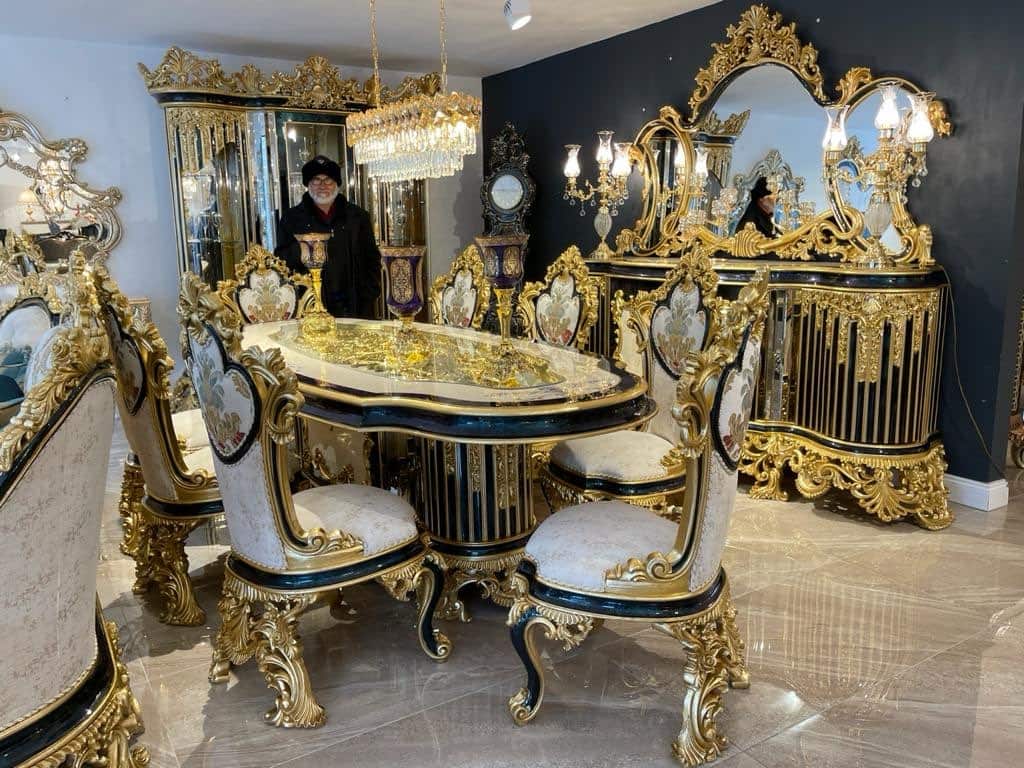 Luxury Gold and Black Dining Set