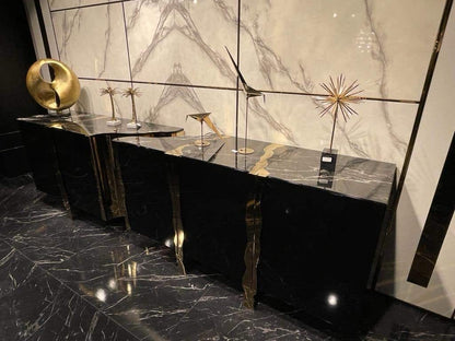 Luxurious Black and Gold Living Room Set