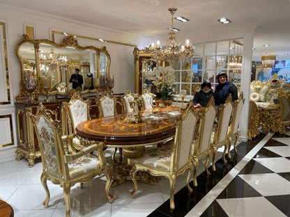 Luxurious Gold and Silver Dining Set
