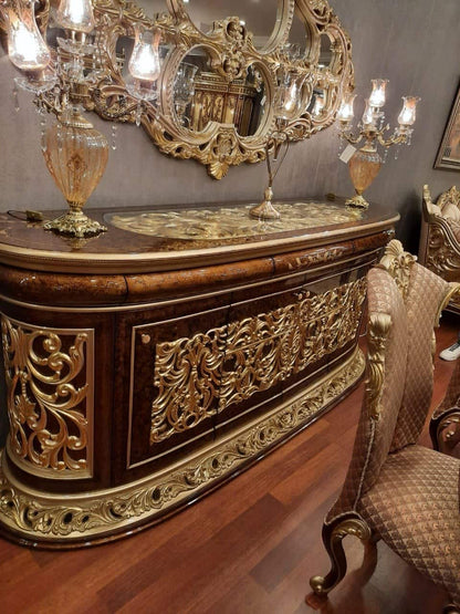 Luxury Handmade Sofa Set with Ornate Gold Accents