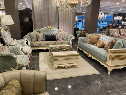 Luxurious Vintage Living Room Set with Coffee Table