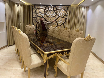 Elegant Gold and Cream Dining Set