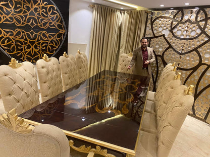 Elegant Gold and Cream Dining Set