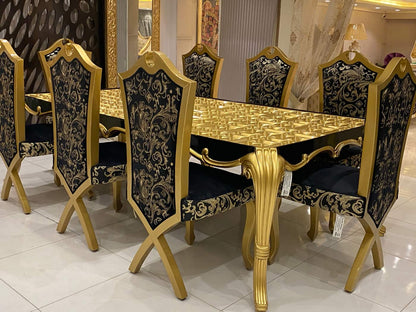 Elegant Gold and Black Dining Set