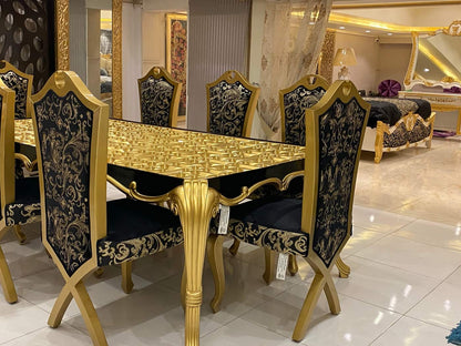 Elegant Gold and Black Dining Set