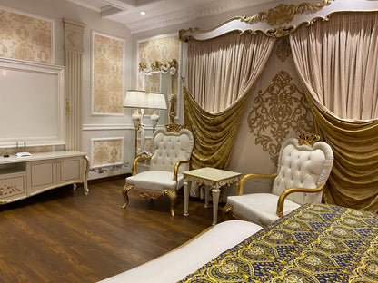 Opulent French Rococo Armchair Set with Side Table