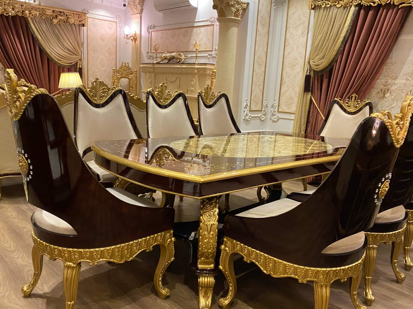 Luxury Gold Accent Dining Set