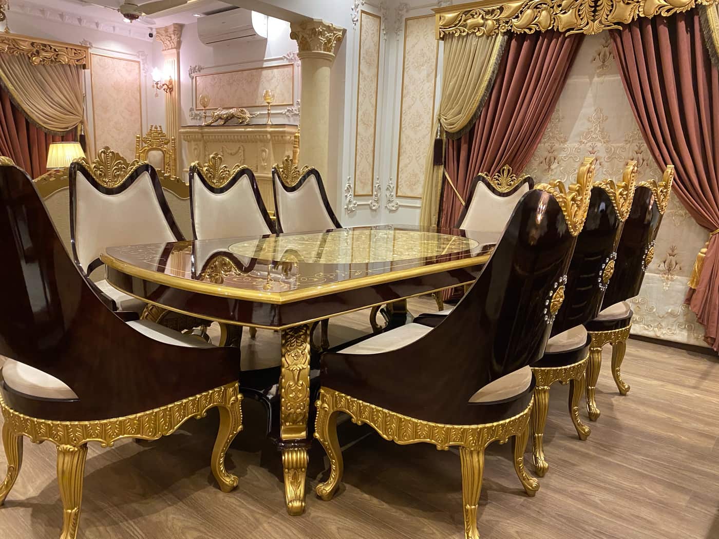 Luxury Gold Accent Dining Set