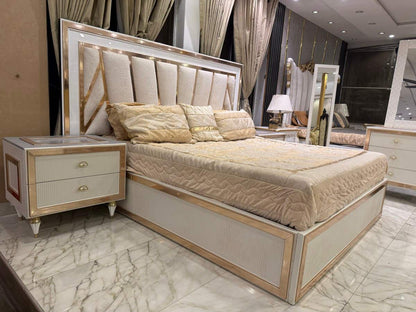 Elegant Modern King Size Bed Set with Nightstand