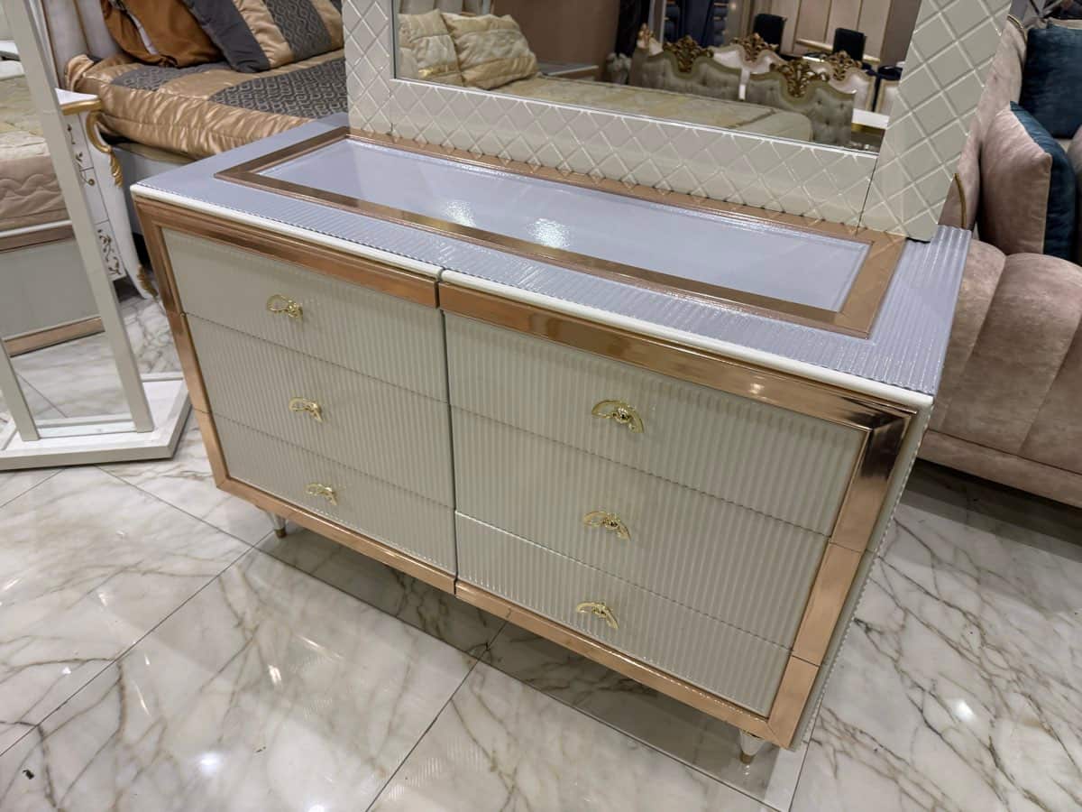 Elegant Modern King Size Bed Set with Nightstand