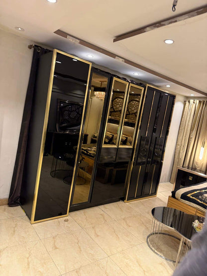 Luxurious Modern Bedroom Set with Elegant Chandelier