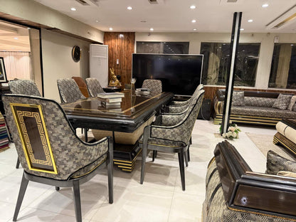Elegant Modern Dining Suite with Plush Chairs