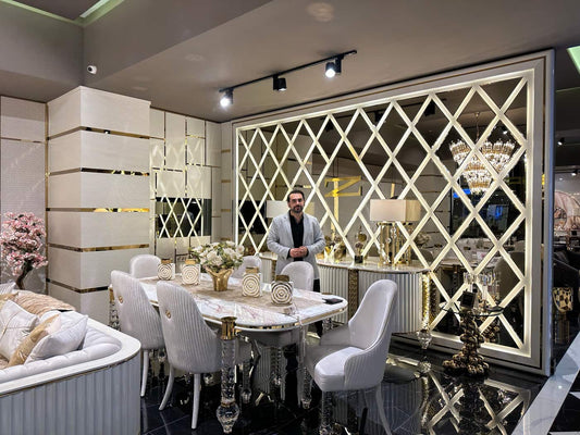 Luxurious Modern Dining Set with Elegant Accents