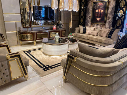 Elegant Dual-Section Coffee Table with Mirror Finish
