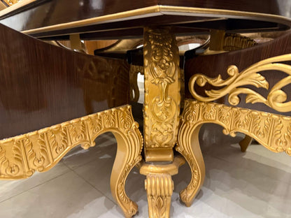 Opulent Golden Dining Set with Embellished Chairs