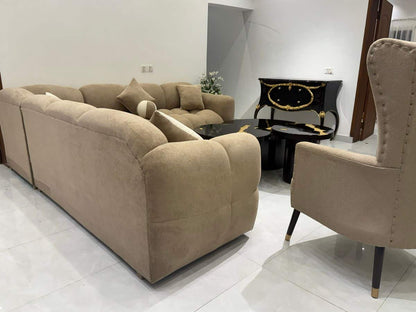 Bubble L-Shape Sofa Set with Stylish Coffee Table