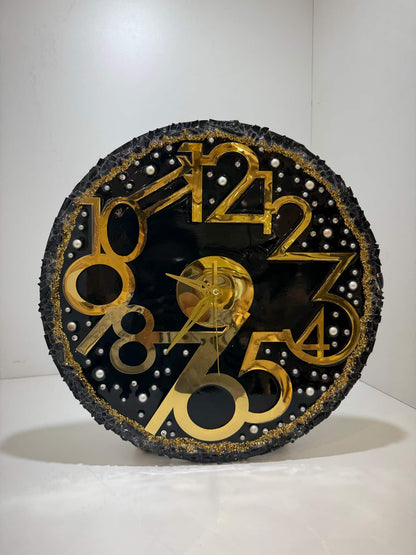 Elegant Gold and Black Wall Clock