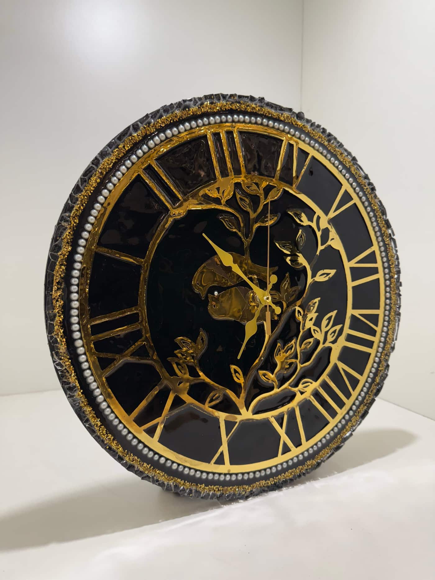 Elegant Gold and Black Wall Clock