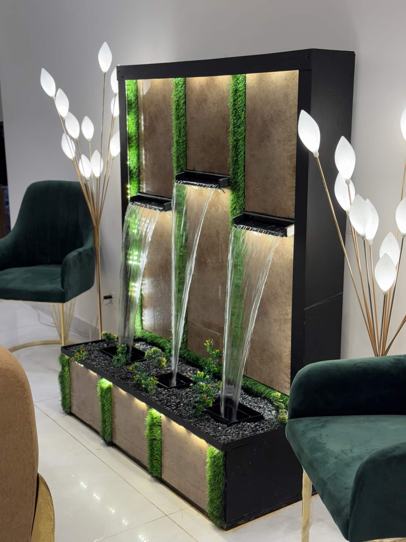 Modern Indoor Water Fountain with LED Lighting