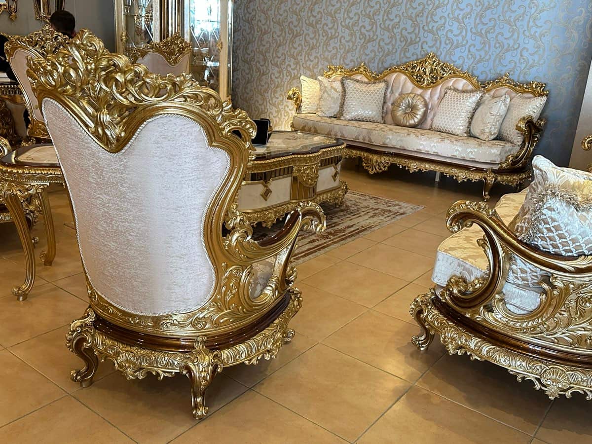Luxury Gold Ornate Living Room Set