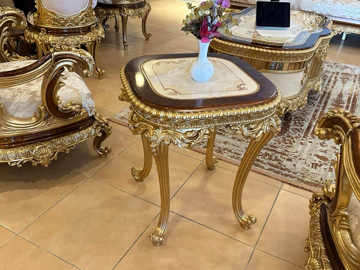 Regal Luxury Sofa Set with Gold Accents