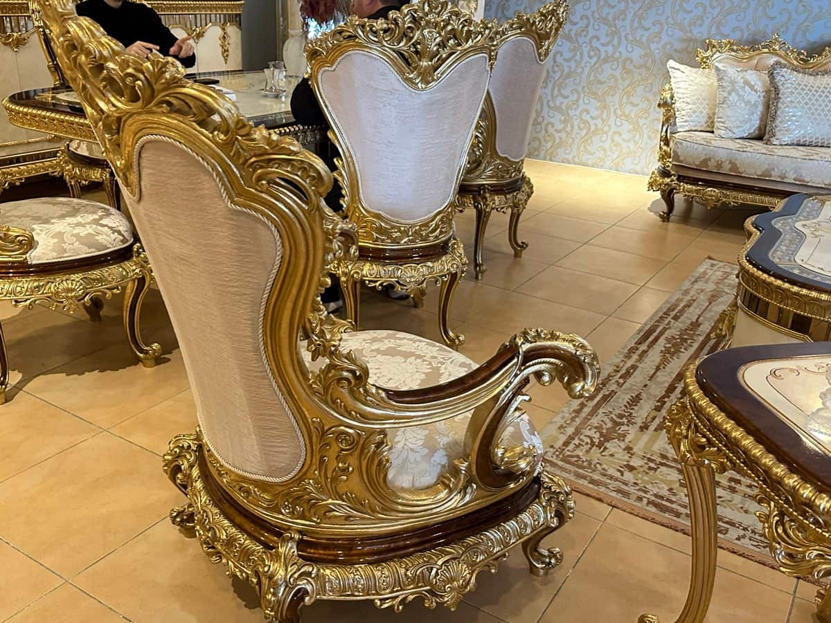 Regal Luxury Sofa Set with Gold Accents