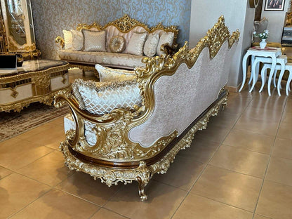 Regal Luxury Sofa Set with Gold Accents