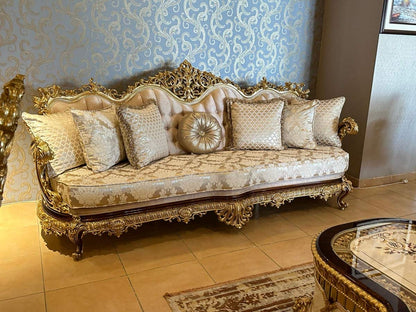 Regal Luxury Sofa Set with Gold Accents