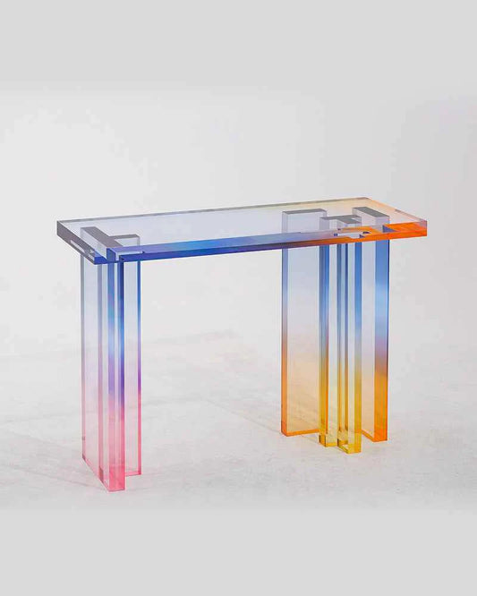 Amber Gradient Crystal I | Contemporary Console Table