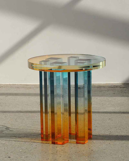 Blue Magenta Gradient Crystal Table XII | Limited Edition Table