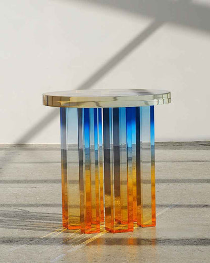 Blue Magenta Gradient Crystal Table XII | Limited Edition Table